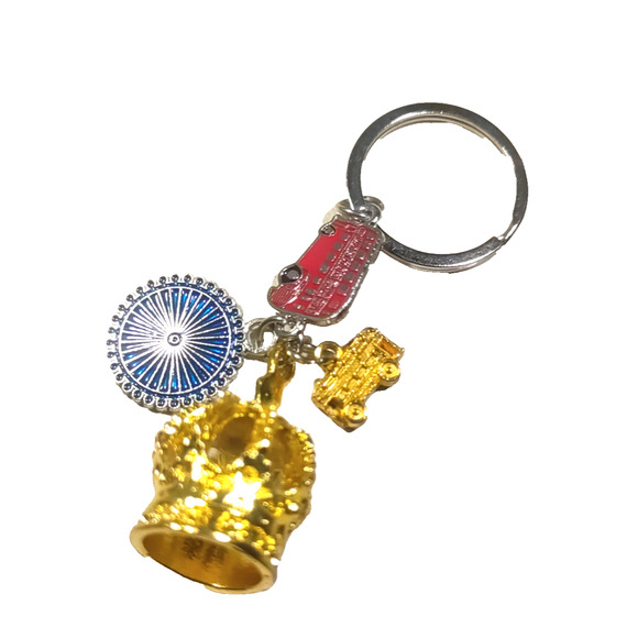 London Keychain Crown Double Decker Bust Farris Wheel Metal Souvenirs - Picture 1 of 4